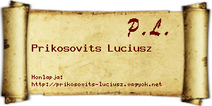 Prikosovits Luciusz névjegykártya